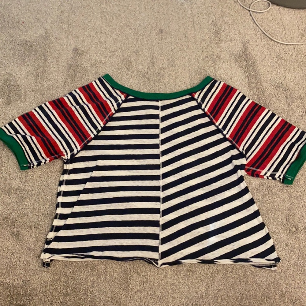 Multi color striped free people short sleeve.